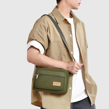 Kanvasová viacvrstvová pánska taška cez rameno na biznis cesty, model Ym&3169, materiál: plátno, podšívka: textil, vhodná na každodenné použitie