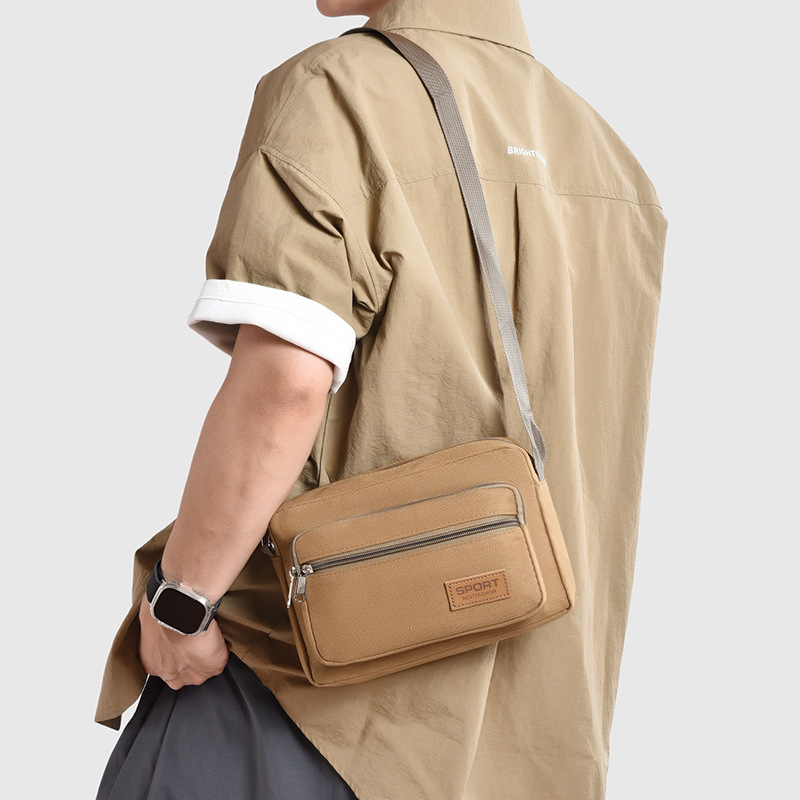 Kanvasová viacvrstvová pánska taška cez rameno na biznis cesty, model Ym&3169, materiál: plátno, podšívka: textil, vhodná na každodenné použitie