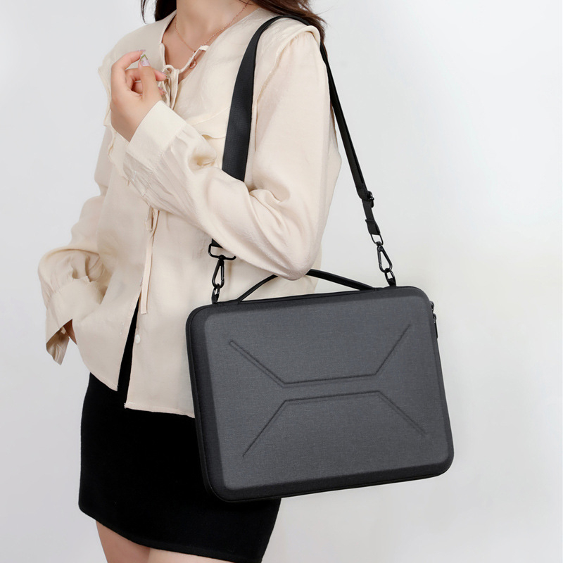 EVA triecienizturīga stingra soma datoram un planšetdatoram, crossbody soma biznesa ceļojumiem, universāla, pilsētas vienkāršība (Materiāls: EVA; Iekšpuse: poliesters; Raksts: vienkrāsains; Stils: pilsētas vienkāršība)