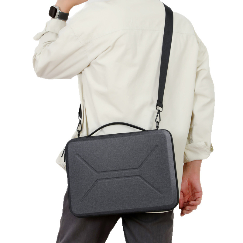 EVA triecienizturīga stingra soma datoram un planšetdatoram, crossbody soma biznesa ceļojumiem, universāla, pilsētas vienkāršība (Materiāls: EVA; Iekšpuse: poliesters; Raksts: vienkrāsains; Stils: pilsētas vienkāršība)