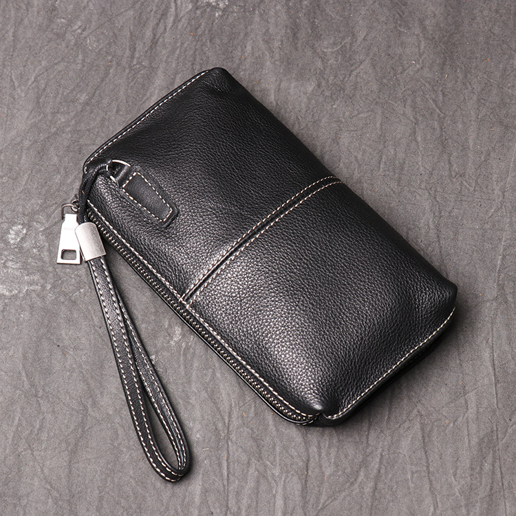 Muški kožni clutch novčanik – koža prvog sloja, gradski minimalistički stil, tanak dizajn, za svakodnevnu uporabu