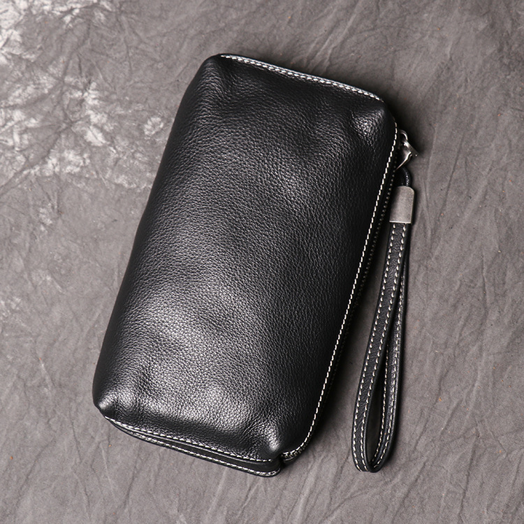 Muški kožni clutch novčanik – koža prvog sloja, gradski minimalistički stil, tanak dizajn, za svakodnevnu uporabu
