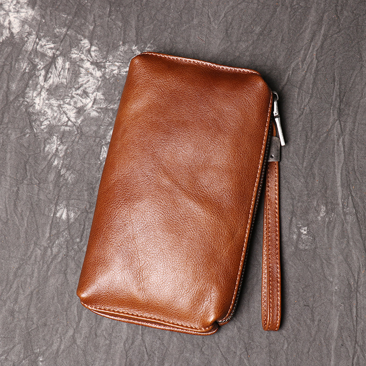 Muški kožni clutch novčanik – koža prvog sloja, gradski minimalistički stil, tanak dizajn, za svakodnevnu uporabu
