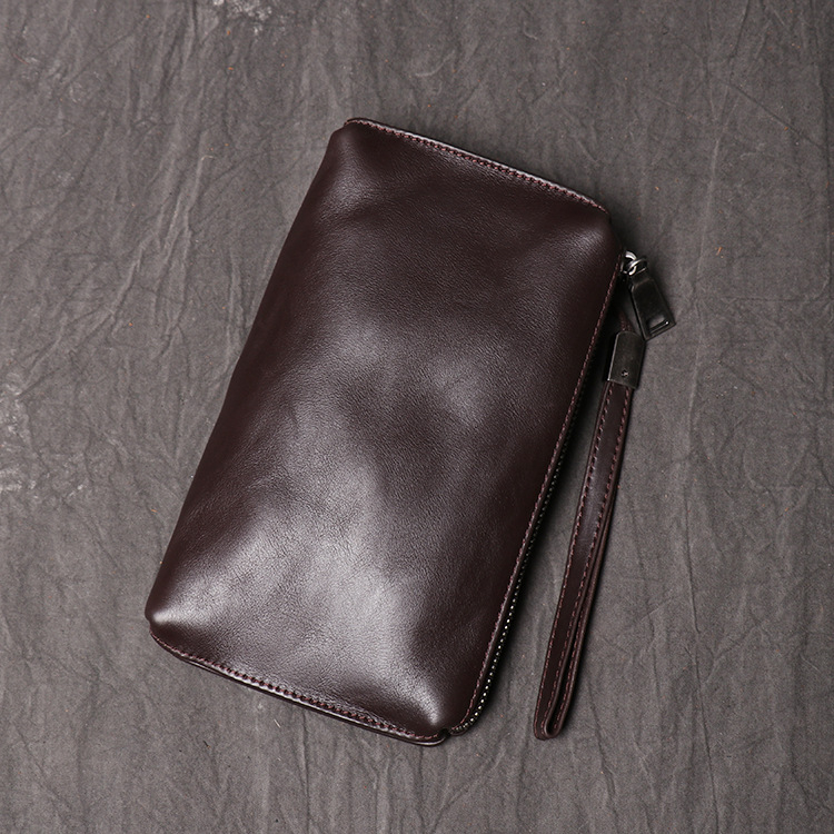Muški kožni clutch novčanik – koža prvog sloja, gradski minimalistički stil, tanak dizajn, za svakodnevnu uporabu