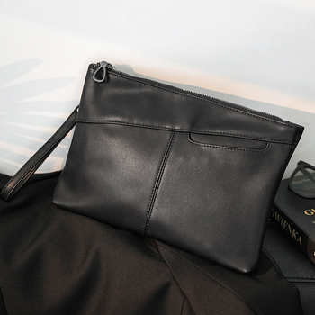Muška clutch torba, urbani minimalistički stil, PU koža, vodootporna, s 1 klipsom za novac, poliester odere
