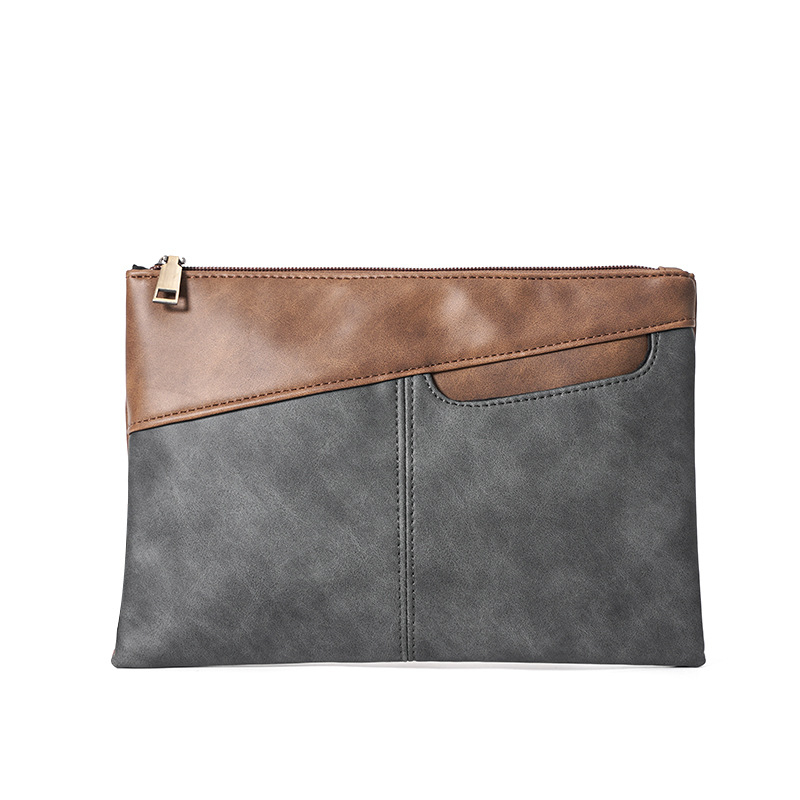 Muška clutch torba, urbani minimalistički stil, PU koža, vodootporna, s 1 klipsom za novac, poliester odere
