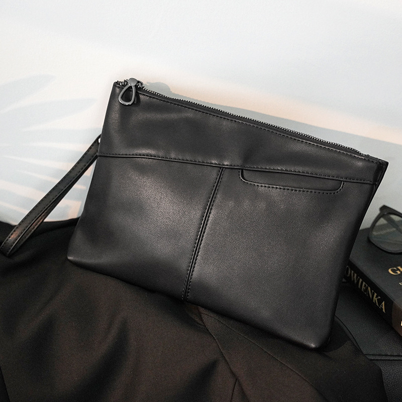 Muška clutch torba, urbani minimalistički stil, PU koža, vodootporna, s 1 klipsom za novac, poliester odere