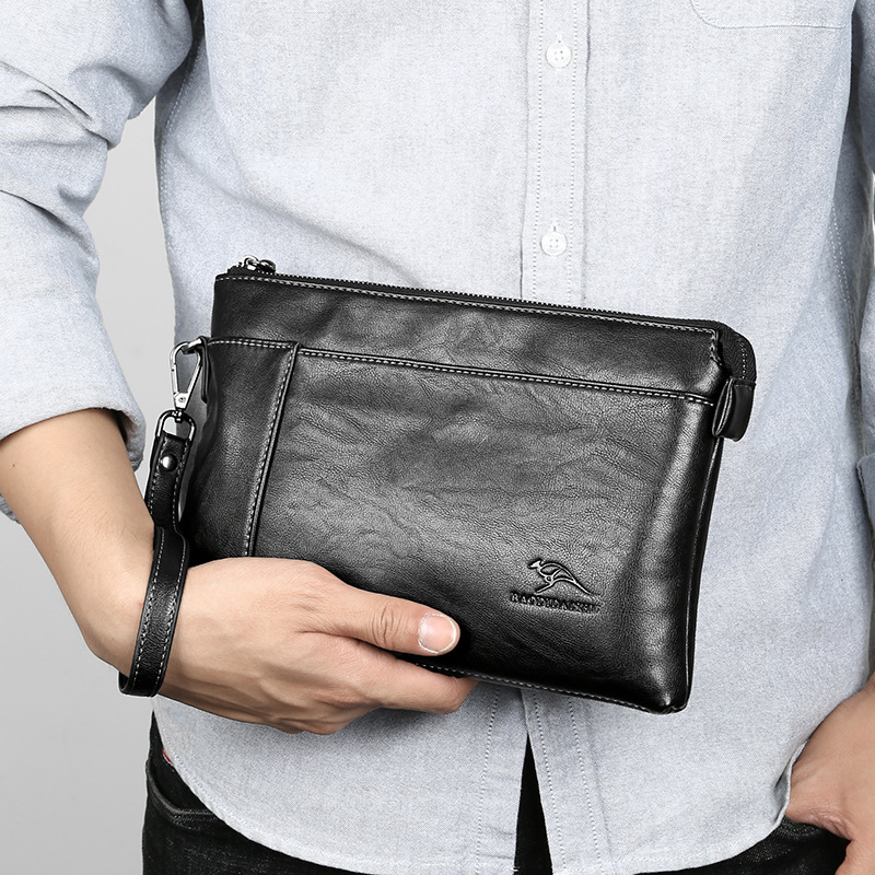 Kadi Kangaroo muška PU kožna clutch torba, 8 inča, stil omotnice, vodootporna, 2019
