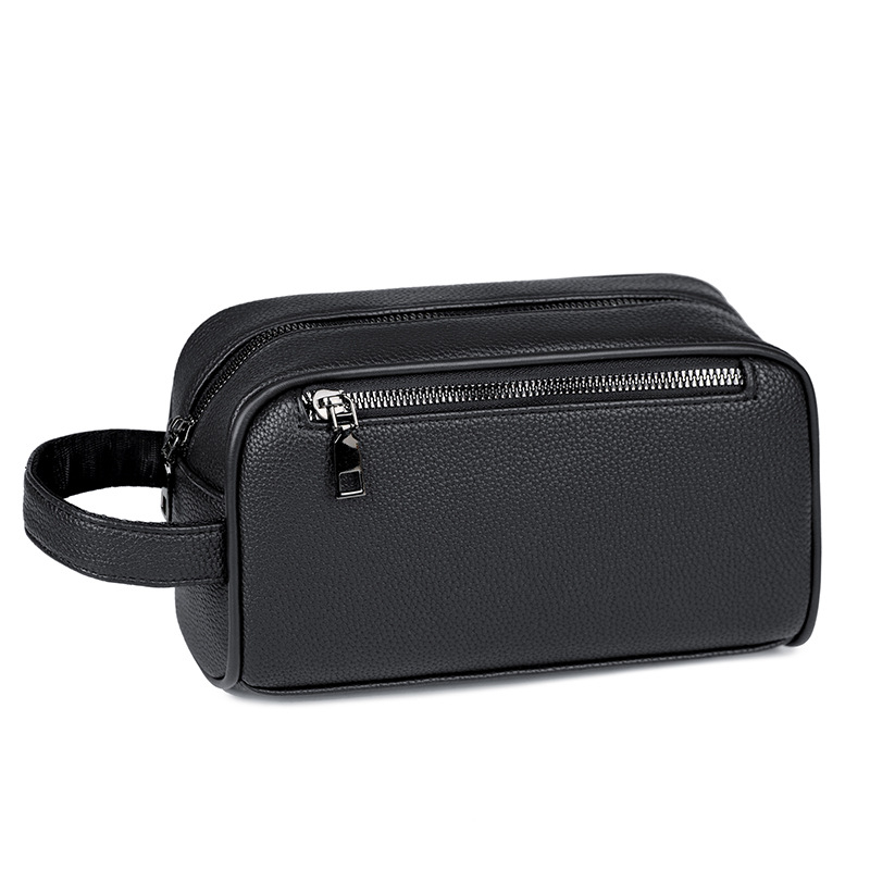 Muška poslovna clutch torba – mekana PU koža, velika zapremina, jednobojni uzorak, podstava od poliestera