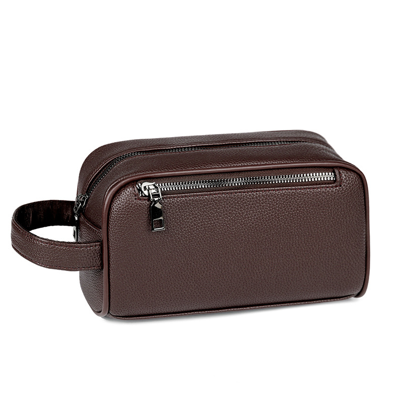 Muška poslovna clutch torba – mekana PU koža, velika zapremina, jednobojni uzorak, podstava od poliestera