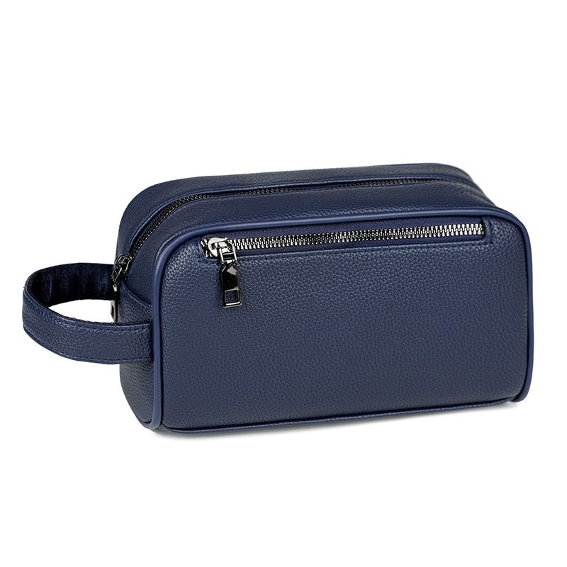 Muška poslovna clutch torba – mekana PU koža, velika zapremina, jednobojni uzorak, podstava od poliestera