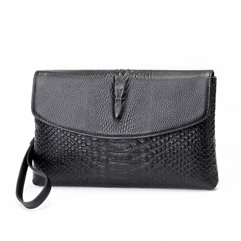 Muška clutch torba od prave kože | Urbani minimalistički stil; Jednobojni uzorak (Materijal: prave kože (prvi sloj); Podstava: poliester)