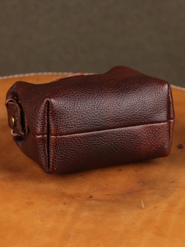 J6 Retro muški clutch od prve sloje teleće kože, podstava od kože i pretinac za kartice
