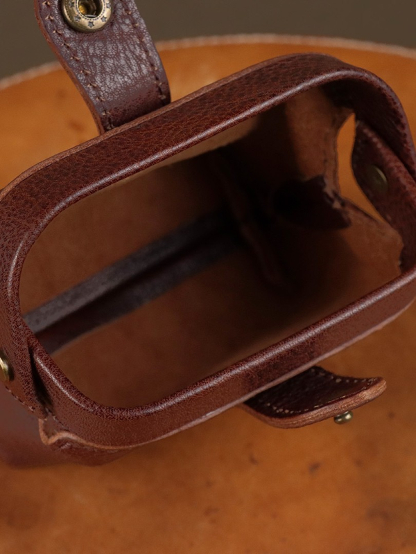 J6 Retro muški clutch od prve sloje teleće kože, podstava od kože i pretinac za kartice
