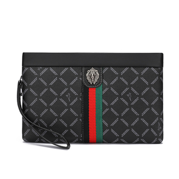 Muška clutch torba za poslovnu i dnevnu upotrebu, PU koža, stil poslovni elitni, vodootporna i izdržljiva, karirani uzorak, podstava od poliestera