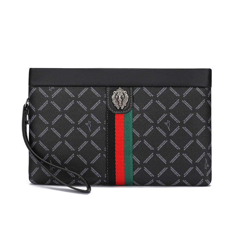 Muška clutch torba za poslovnu i dnevnu upotrebu, PU koža, stil poslovni elitni, vodootporna i izdržljiva, karirani uzorak, podstava od poliestera
