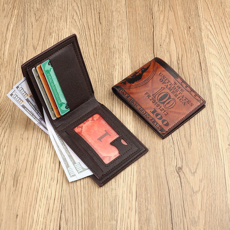 Muški PU bifold novčanik s motivom likova, više pretinaca za kartice, vodootporan, ultra lagan