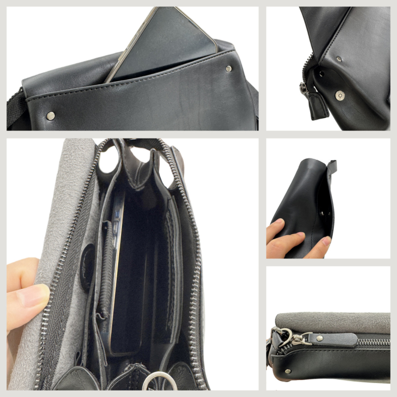 Muška PU clutch torbica – vodootporna, ultralak, otporna na trošenje, kompatibilna s uređajima do 8 inča.