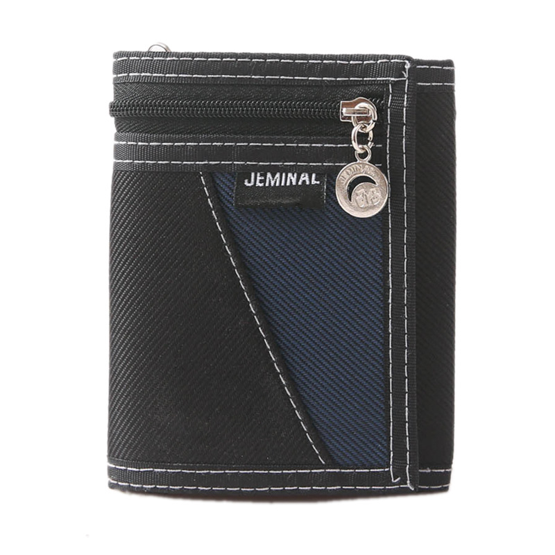 Ανδρικό πορτοφόλι από καμβά με Tri-fold σχεδίαση και Velcro κλείσιμο — κλιπ για τραπεζογραμμάτια, θήκες καρτών, θήκη με φερμουάρ | Jamie Road 1005