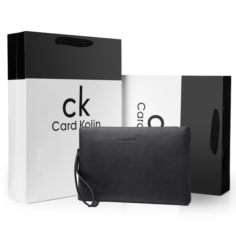 Card Kolin muška PU kožna clutch torba, vodootporna, poliester podstava, za poslovna putovanja