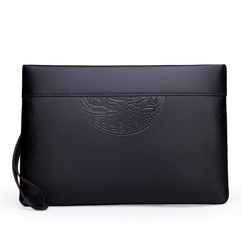 Muška luksuzna poslovna clutch torba od PU, vodootporna i ultra lagana, podstava od poliestera, cvjetni uzorak
