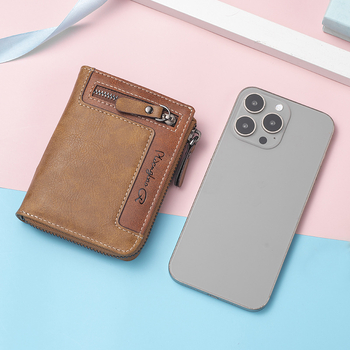 Muški novčanik sa zipom, kvadratnog oblika, CarrKen, PU materijal, geometrijski uzorak, podstava od poliester, za svakodnevnu uporabu