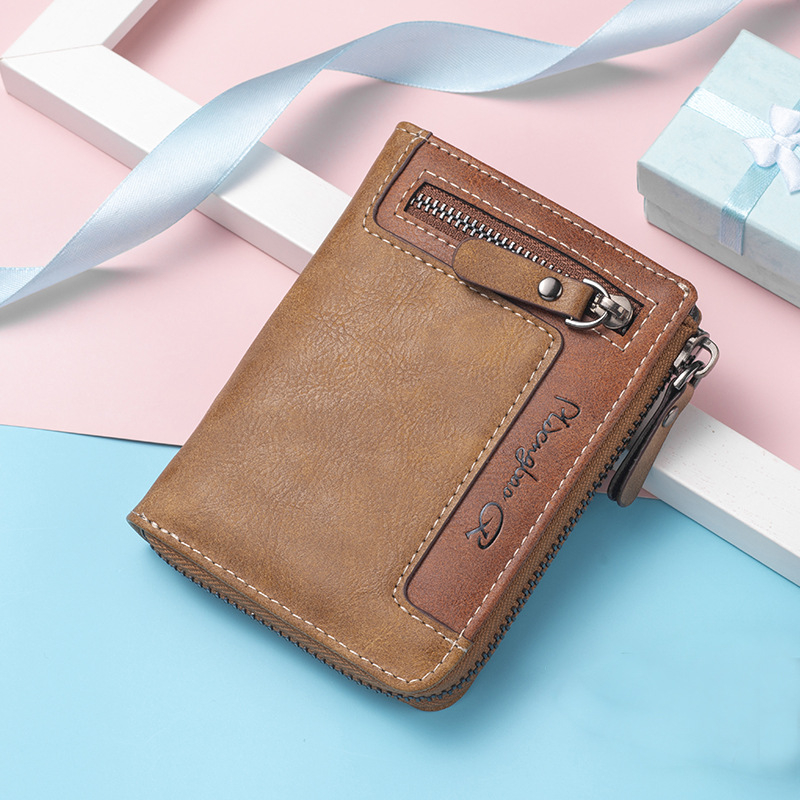 Muški novčanik sa zipom, kvadratnog oblika, CarrKen, PU materijal, geometrijski uzorak, podstava od poliester, za svakodnevnu uporabu