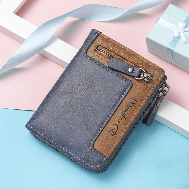 Muški novčanik sa zipom, kvadratnog oblika, CarrKen, PU materijal, geometrijski uzorak, podstava od poliester, za svakodnevnu uporabu