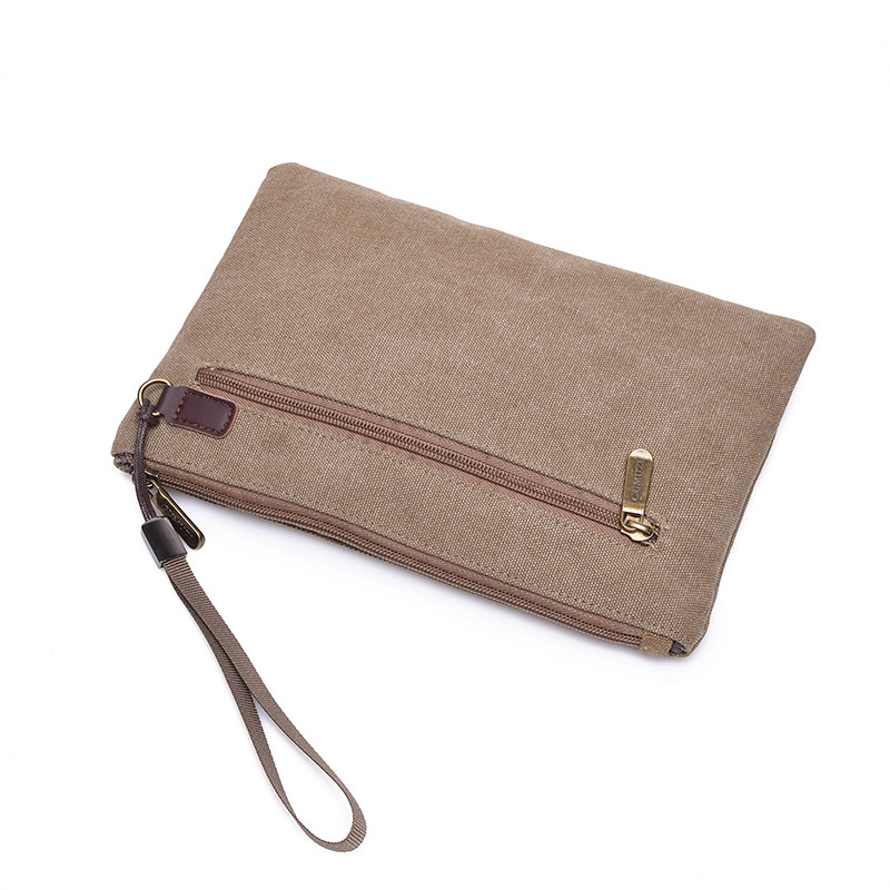 Muška platnena clutch torbica, otporna na habanje, podstava od poliester-pamuk, brenda Ancient Wood, jednobojni uzorak, za svakodnevnu upotrebu
