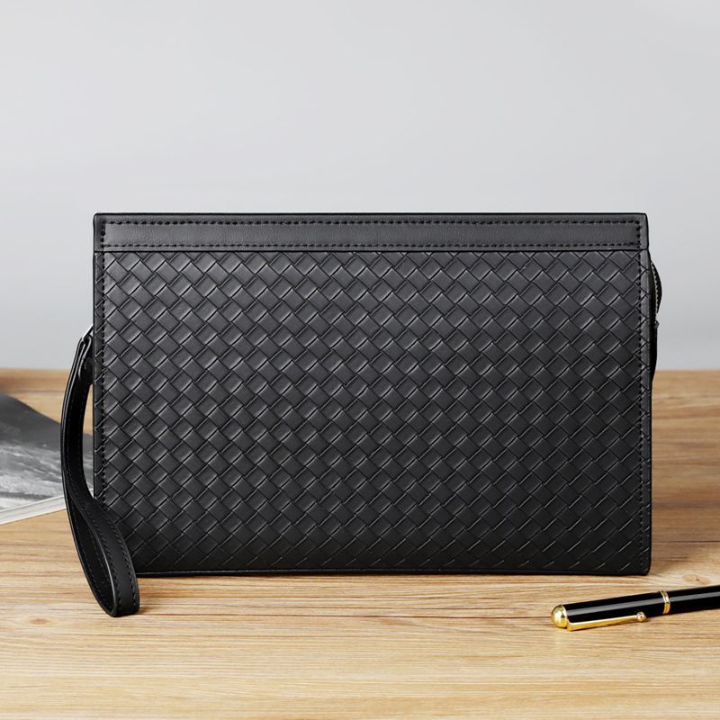 Muška PVC clutch torbica s pletenim uzorkom, poslovno-ležerni stil