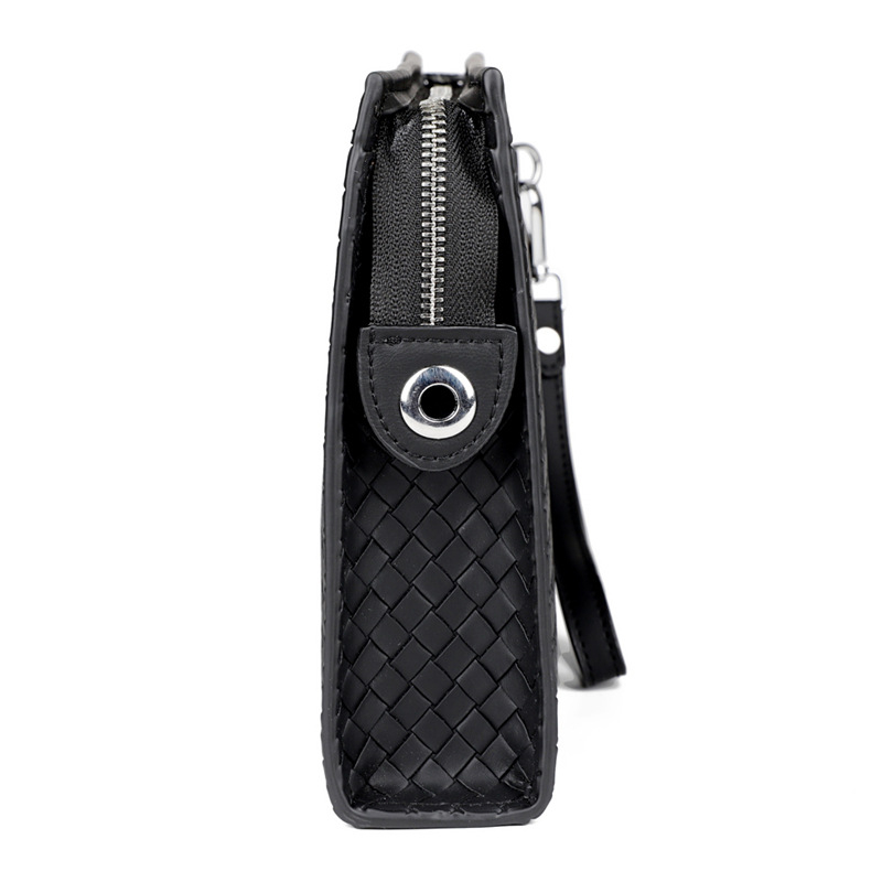 Muška PVC clutch torbica s pletenim uzorkom, poslovno-ležerni stil