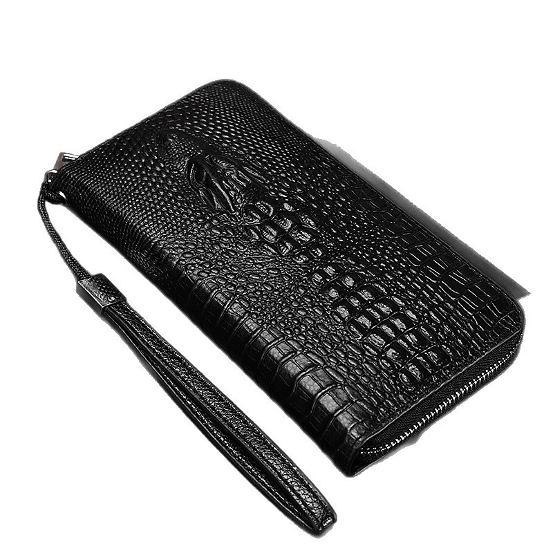 Kožni clutch s 3D zmajem za muškarce, RFID zaštita, anti-kradnja, velik kapacitet za kartice i džep za telefon