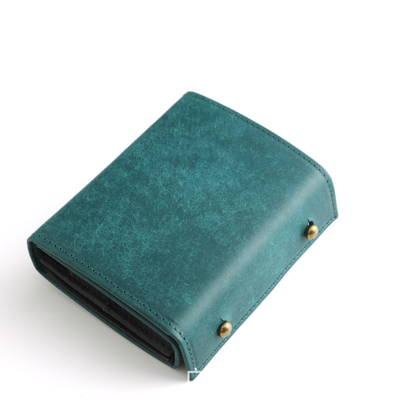 Ανδρικό πορτοφόλι σε κουτιώδη γραμμή, κοντό από γνήσιο δέρμα (πρώτος στρώμα βοδινού δέρματος) | Διαπνέον, Αδιάβροχο, Πολύ ελαφρύ, Με επεκτειόμενη χωρητικότητα, Εσωτερική επένδυση πολυεστέρα