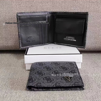 Pánska PU peňaženka, 1 sklad, horizontálny dizajn, vzor písmen, PU podšívka, jar 2024