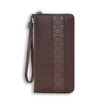 Мъжки дълъг портфейл с цип, PU кожа, бизнес стил, защита срещу кражба, лек и разширяем