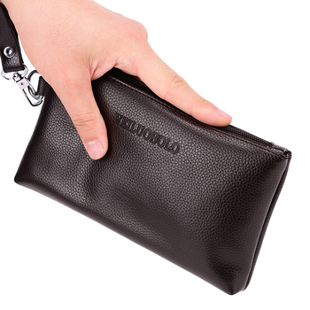 Muški PU kožni clutch – vodootporan, višenamjenski novčanik za telefon, poliester podstava, licencirana privatna etiketa, za poslovna putovanja