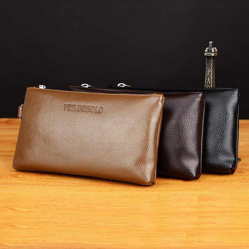 Muški PU kožni clutch – vodootporan, višenamjenski novčanik za telefon, poliester podstava, licencirana privatna etiketa, za poslovna putovanja