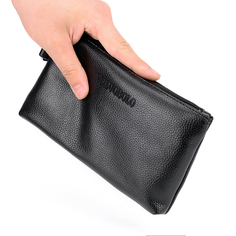 Muški PU kožni clutch – vodootporan, višenamjenski novčanik za telefon, poliester podstava, licencirana privatna etiketa, za poslovna putovanja