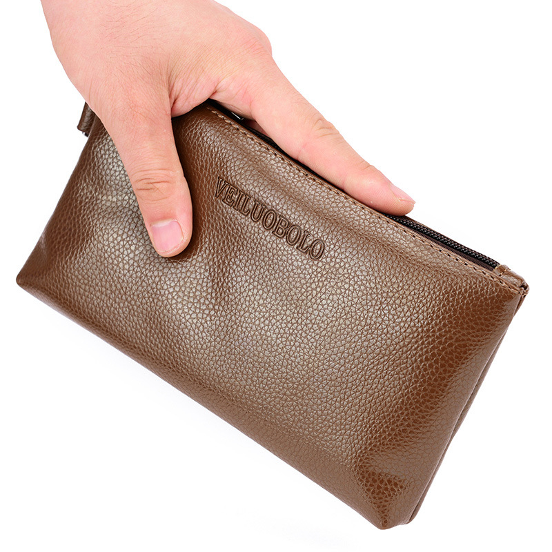 Muški PU kožni clutch – vodootporan, višenamjenski novčanik za telefon, poliester podstava, licencirana privatna etiketa, za poslovna putovanja