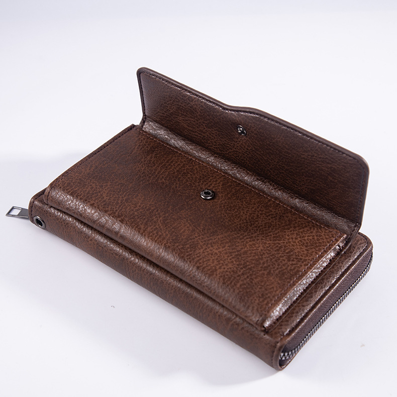 Muška PU kožna clutch torba – gradski stil, vodootporna, ultralagana, proširiva