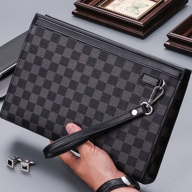 Muška clutch torba, velika zapremina, poslovnog stila, materijal poliester-pamučna smjesa, PVC podstava, marka Unique, namijenjena kućnom skladištenju