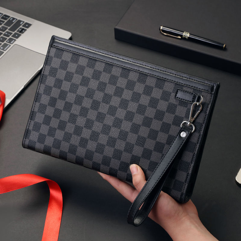 Muška clutch torba, velika zapremina, poslovnog stila, materijal poliester-pamučna smjesa, PVC podstava, marka Unique, namijenjena kućnom skladištenju
