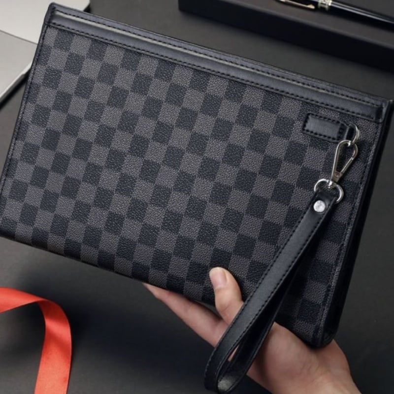 Muška clutch torba, velika zapremina, poslovnog stila, materijal poliester-pamučna smjesa, PVC podstava, marka Unique, namijenjena kućnom skladištenju