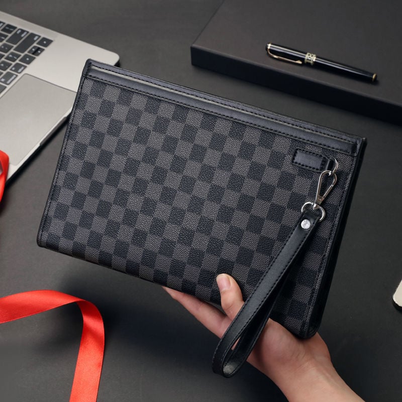 Muška clutch torba, velika zapremina, poslovnog stila, materijal poliester-pamučna smjesa, PVC podstava, marka Unique, namijenjena kućnom skladištenju
