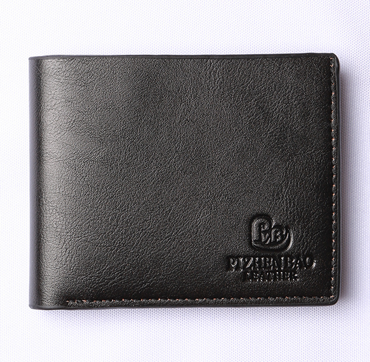 PIZHENBAO PU kožená krátka peňaženka pre mužov — mestská jednoduchosť, jednofarebný dizajn, vodeodolný, ultra ľahká, rozšíriteľná