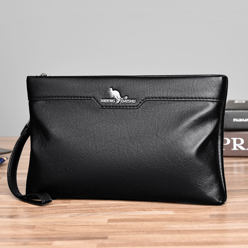 Muški PU kožni clutch – Nine Thousand Cats, olakšanje nošenja, jednobojni uzorak, podstava od poliestera