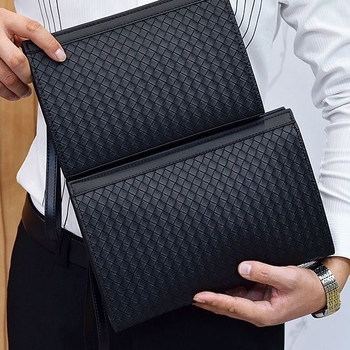 Muški clutch novčanik s tkanim uzorkom i stilom omotnice, materijal poliester-pamuk, podstava PU, velika kapaciteta