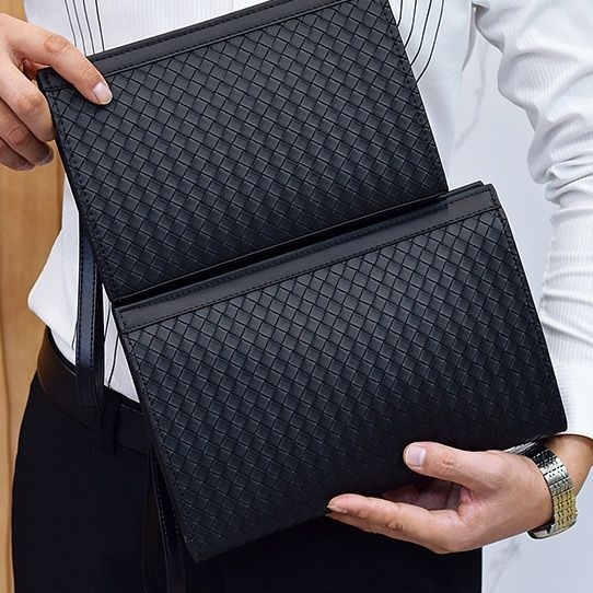 Muški clutch novčanik s tkanim uzorkom i stilom omotnice, materijal poliester-pamuk, podstava PU, velika kapaciteta