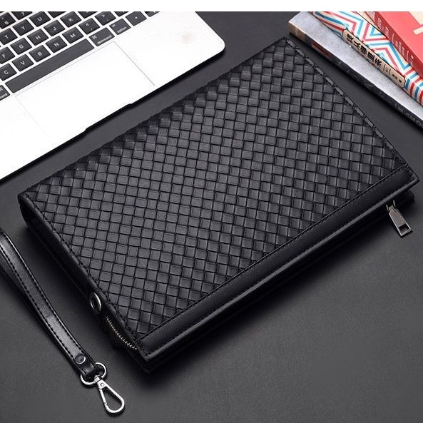 Muški clutch novčanik s tkanim uzorkom i stilom omotnice, materijal poliester-pamuk, podstava PU, velika kapaciteta