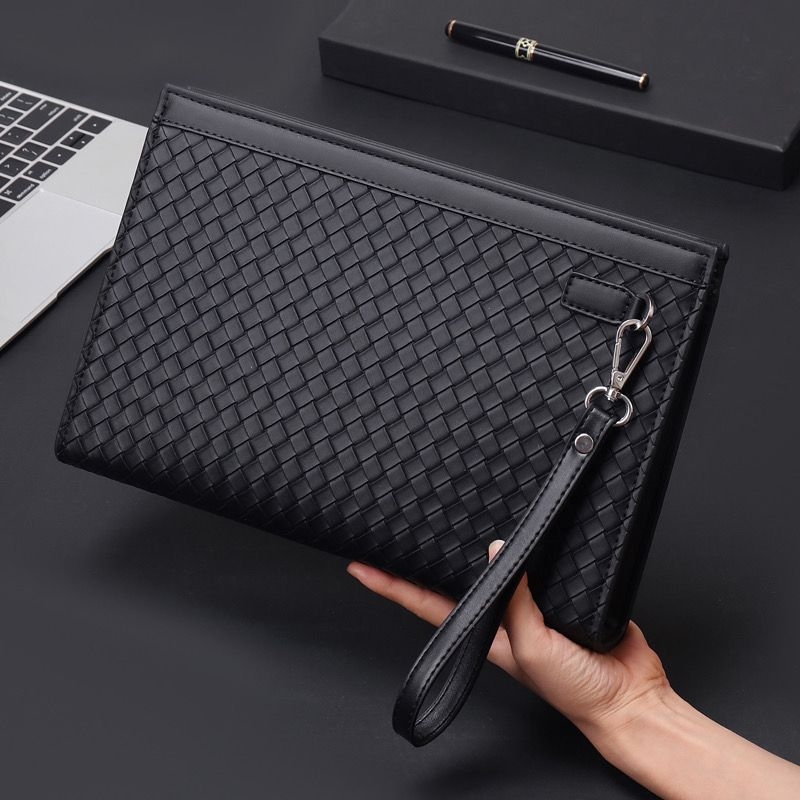 Muški clutch novčanik s tkanim uzorkom i stilom omotnice, materijal poliester-pamuk, podstava PU, velika kapaciteta